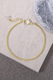 14k Gold Plated 2mm Stacatto Chain Bracelet - GP