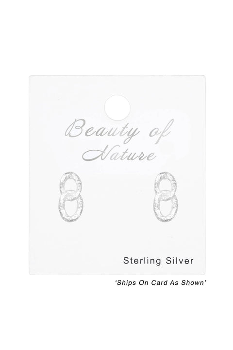 Sterling Silver Hanging Round Ear Studs - SS