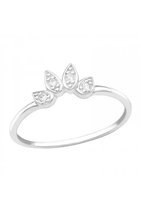 Sterling Silver Wreath Ring With CZ - SS