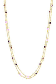 Purple Austrian Crystal Two Strand Necklace - GF