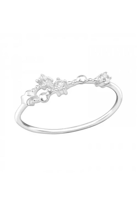 Sterling Silver Cancer Constellation Ring With CZ - SS