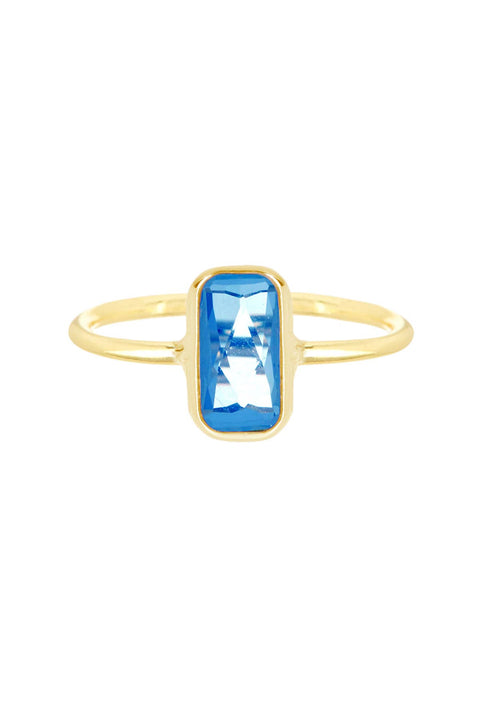Swiss Blue Crystal Petit Amour Ring - GF