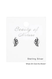 Sterling Silver Leaf Ear Studs - SS