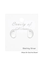 Sterling Silver Bean Ear Studs - SS
