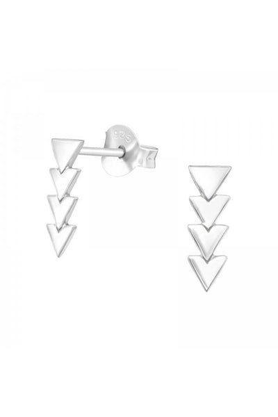 Sterling Silver Triangle Ear Studs - SS