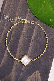 Mother Of Pearl Beaded Charm Bracelet - GF