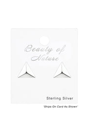 Sterling Silver Pyramid Ear Studs - SS