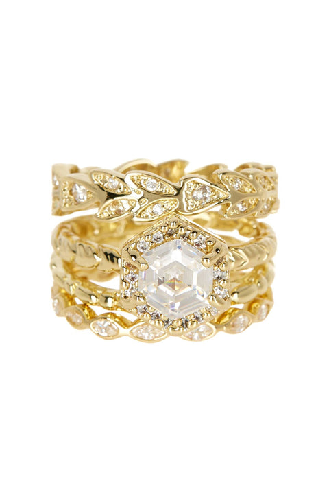 Crystal & CZ Stack Ring Set - GF