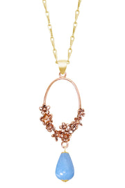 Aquamarine & Blossoms Pendant Necklace - GF