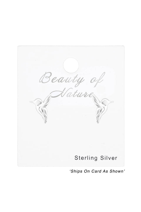 Sterling Silver Hummingbird Ear Studs - SS