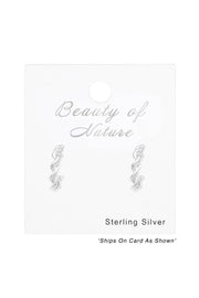Sterling Silver Chain Half Hoop Ear Studs - SS