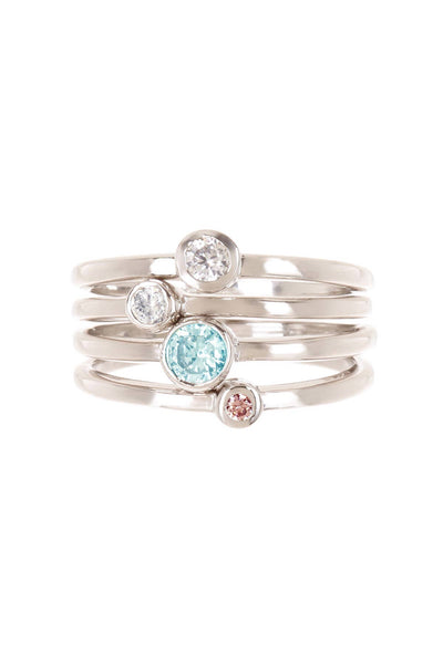 Cubic Zirconia Stack Ring Set - SF