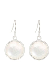 Mother Of Pearl Round Drop Earrings - SF