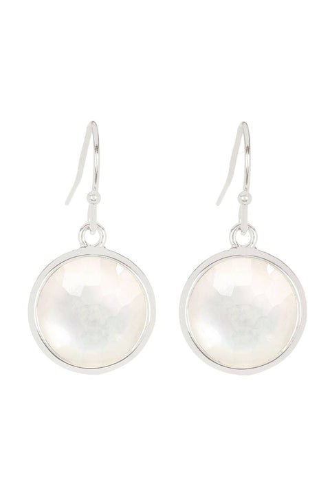 Mother Of Pearl Round Drop Earrings - SF