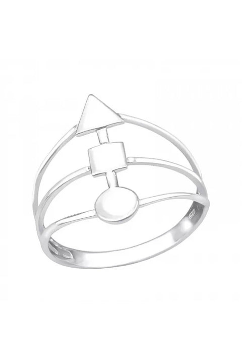 Sterling Silver Geometric Ring - SS