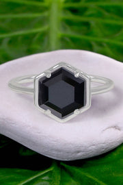 Hematite Hexagon Ring - SF