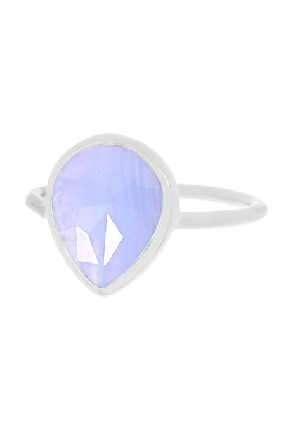 Blue Lace Agate Teardrop Ring - SF