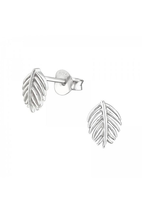 Sterling Silver Leaf Ear Studs - SS