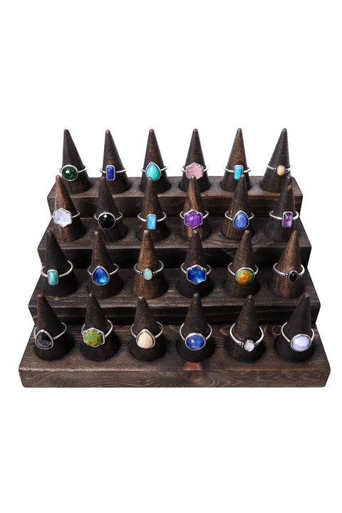 $8.00 Pc x 24 pcs Semi-Precious Adjustable Rings