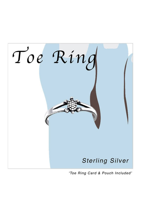 Sterling Silver Turtle Adjustable Toe Ring - SS