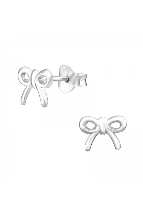 Sterling Silver Bow Ear Studs - SS