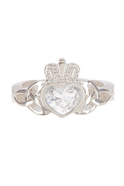Claddagh Ring With CZ Heart - SF
