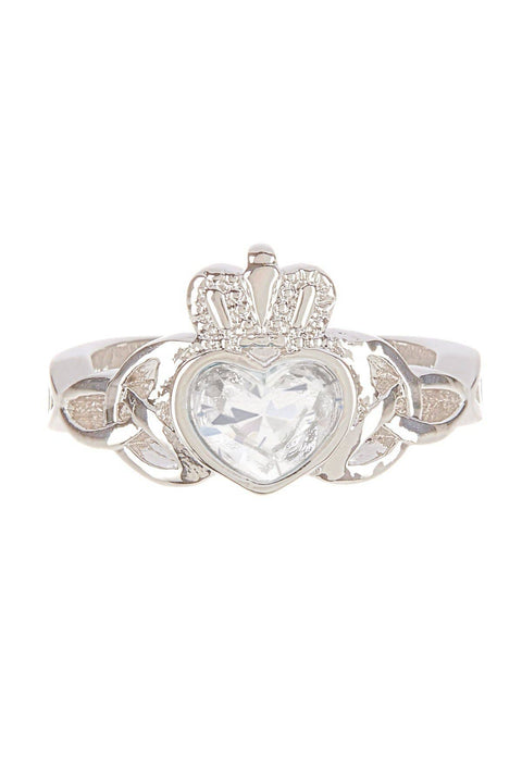 Claddagh Ring With CZ Heart - SF