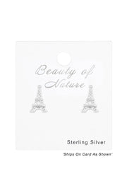 Sterling Silver Eiffel Tower Ear Studs - SS