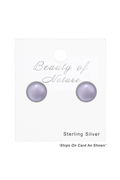 Synthetic Pearl 8mm Ear Studs - SS