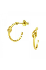 Sterling Silver Knot Half Hoop Ear Studs - VM