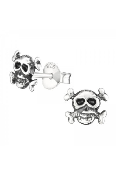 Sterling Silver Skull Ear Studs - SS