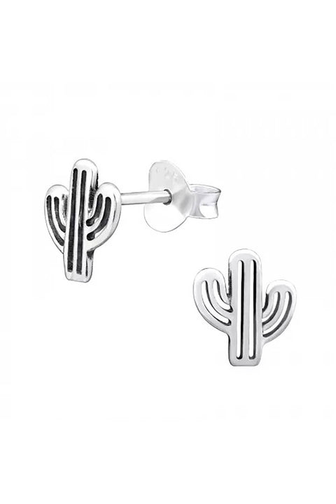 Sterling Silver Cactus Ear Studs - SS