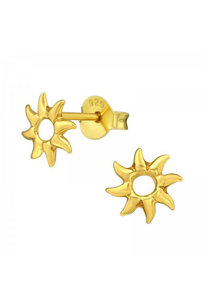 Sterling Silver Sun Ear Studs - VM