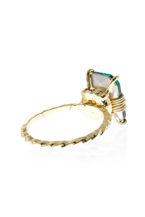 Emerald Crystal Rectangle Ring - GF