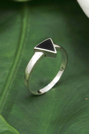 Black Onyx Triangle Ring - SF