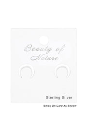 Sterling Silver Moon Ear Studs - SS