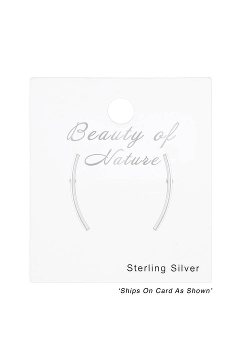 Sterling Silver Curved Ear Studs - SS