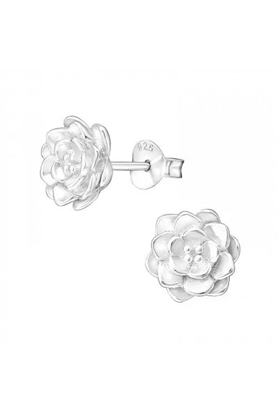 Sterling Silver Lotus Ear Studs - SS