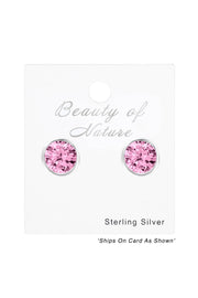 Sterling Silver Round 6mm Ear Studs With Cubic Zirconia - SS