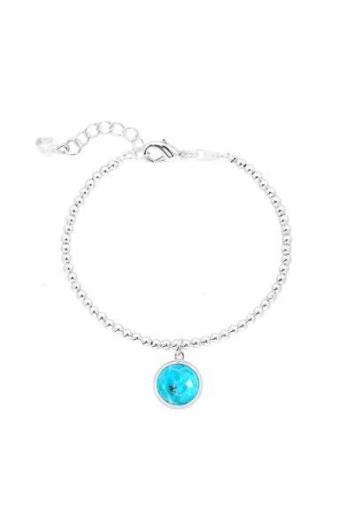 Turquoise Beaded Charm Bracelet - SF