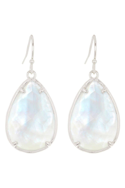 Mother Of Pearl Quartz Drop Earrings - SF