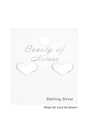 Sterling Silver Heart Ear Studs - SS