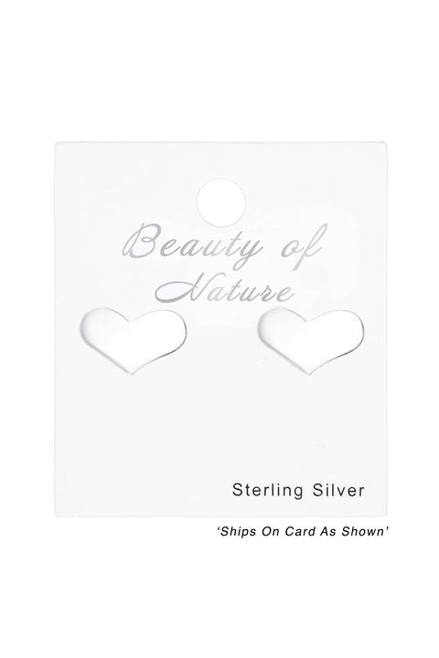Sterling Silver Heart Ear Studs - SS