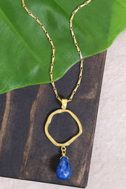 Lapis & Orbit Pendant Necklace - GF