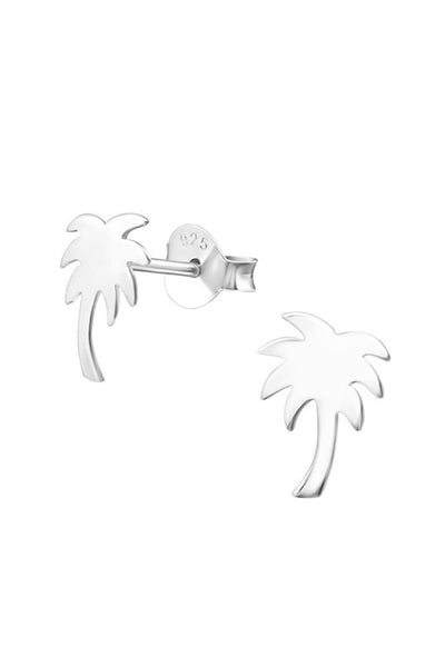 Sterling Silver Palm Tree Ear Studs - SS