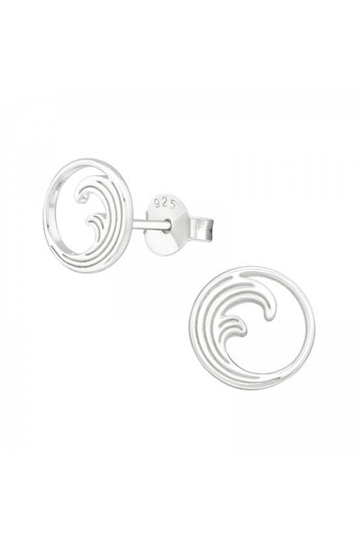 Sterling Silver Wave Ear Studs - SS