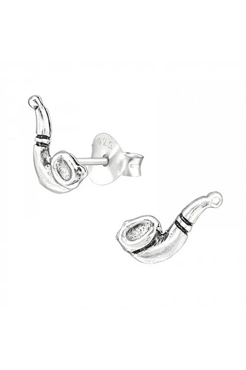 Sterling Silver Tobacco Pipe Ear Studs - SS