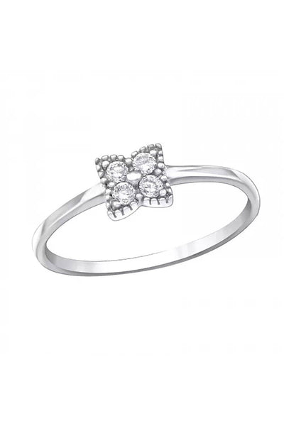 Sterling Silver Sparkling Ring With Cubic Zirconia - SS