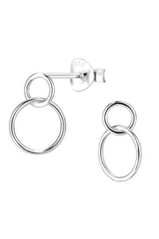 Sterling Silver Twisted Circle Stud Earrings - SS