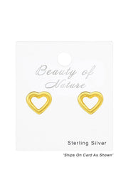 Sterling Silver Heart Ear Studs - VM